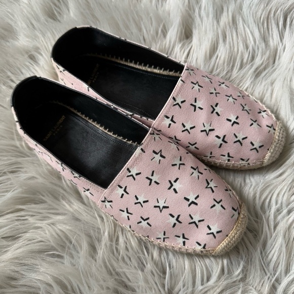 YSL SAINT LAURENT Pink Star Fun Espadrilles Size 37 (7) - Picture 2 of 10